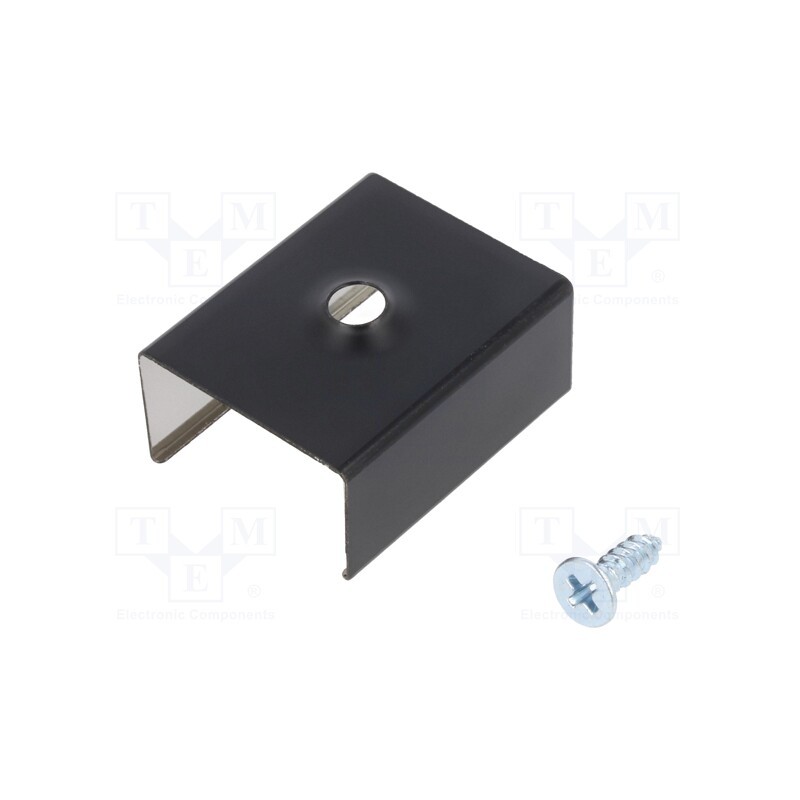 1 set x TOPMET - F1980002 -AS - Holder U4, black, 2pcs, stainless steel, Kit: 2 holders,screw x2