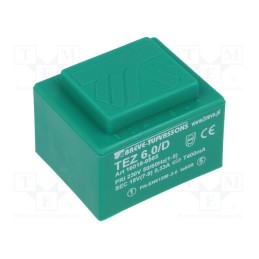 1 pcs x BREVE TUFVASSONS - TEZ6/D230/18V - Transformer: encapsulated, 6VA, 230VAC, 18V, 333.3mA, PCB, IP00