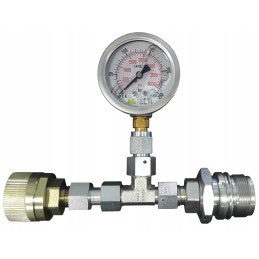 Pressure gauge with a set of screw-on quick connectors 0 400