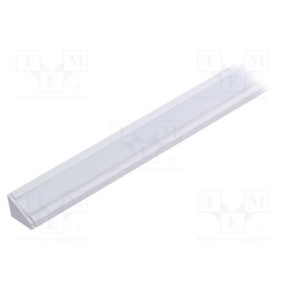 1 set x TOPMET - CORNER10 C/U WH 1M SET STANDARD - Profiles for LED modules, white, white, L: 1m, CORNER10, aluminium