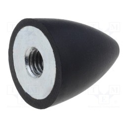 1 pcs x ELESA+GANTER - DVA.7-20-24-M6-55 - Vibration damper, M6, Ø: 20mm, rubber, L: 24mm, H: 6mm, 113N