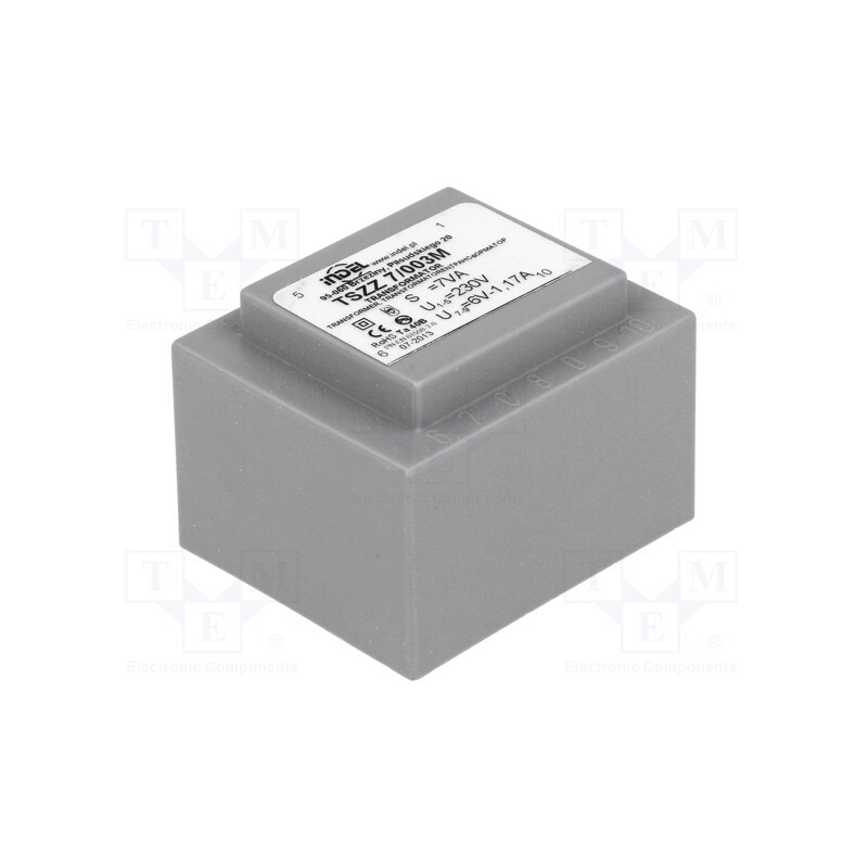 1 pcs x INDEL - TSZZ7/003M - Transformer: encapsulated, 7VA, 230VAC, 6V, 1.16A, PCB, IP00, A: 45mm