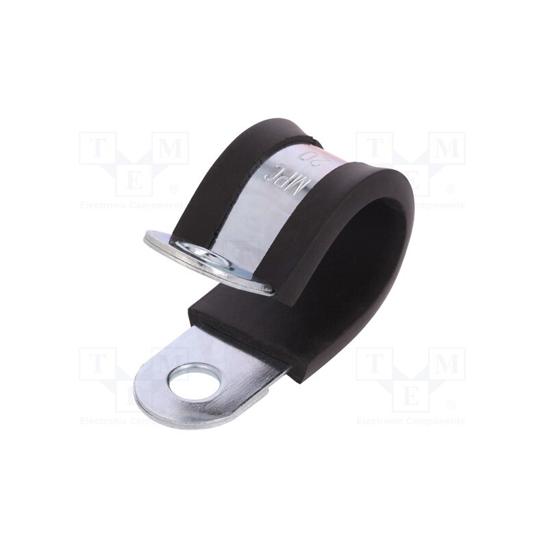 1 pcs x MPC INDUSTRIES - LKD12020 - Fixing clamp, ØBundle : 20mm, W: 20mm, steel, Cover material: EPDM