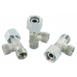 Tee connector with asymmetric nut M18x1