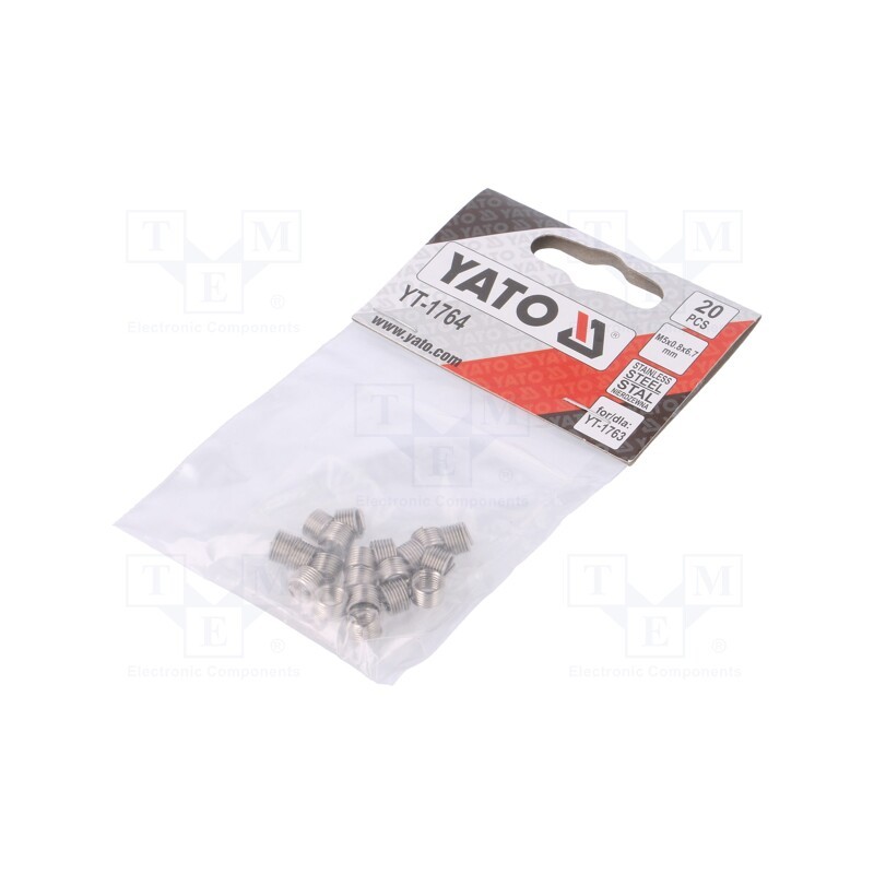 1 pcg x YATO - YT-1764 - Threaded insert, stainless steel, M5, Pitch: 0.8, 20pcs.