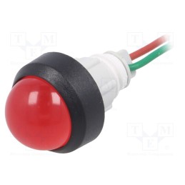 1 pcs x POLAM-ELTA - LR-D20H-24AC/DC - Indicator: LED, prominent, red, 24VDC, 24VAC, Ø13mm, leads 300mm