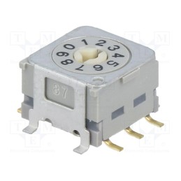 1 pcs x NKK SWITCHES - ND3FR10B - Encoding switch, DEC/BCD, Pos: 10, horizontal, Rcont max: 30mΩ