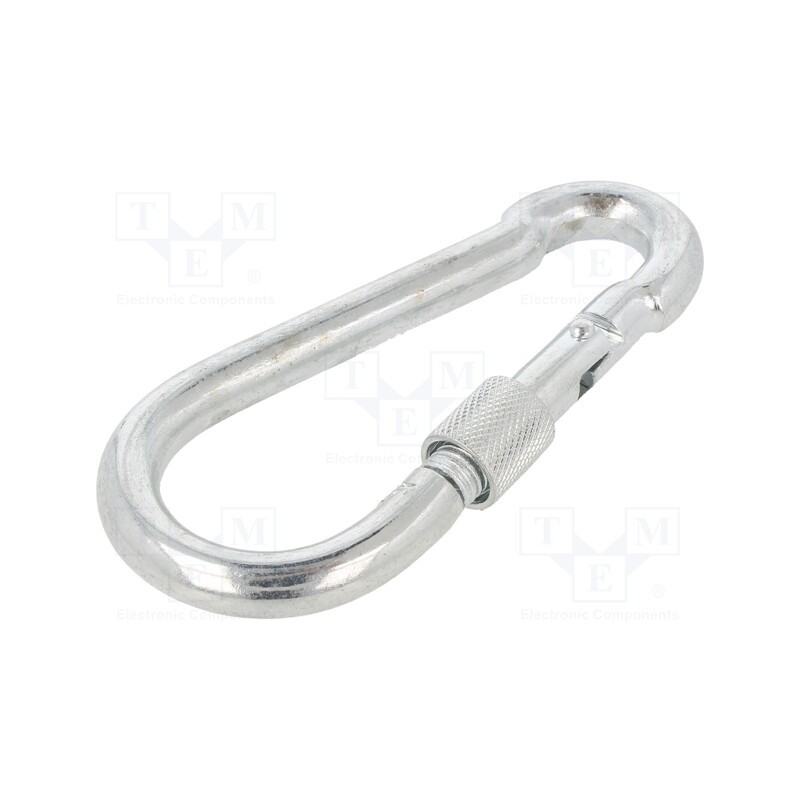 1 pcs x DROMET - KSZ11120 - Carabiner, steel, for rope, L: 120mm, zinc, 11mm, with protection