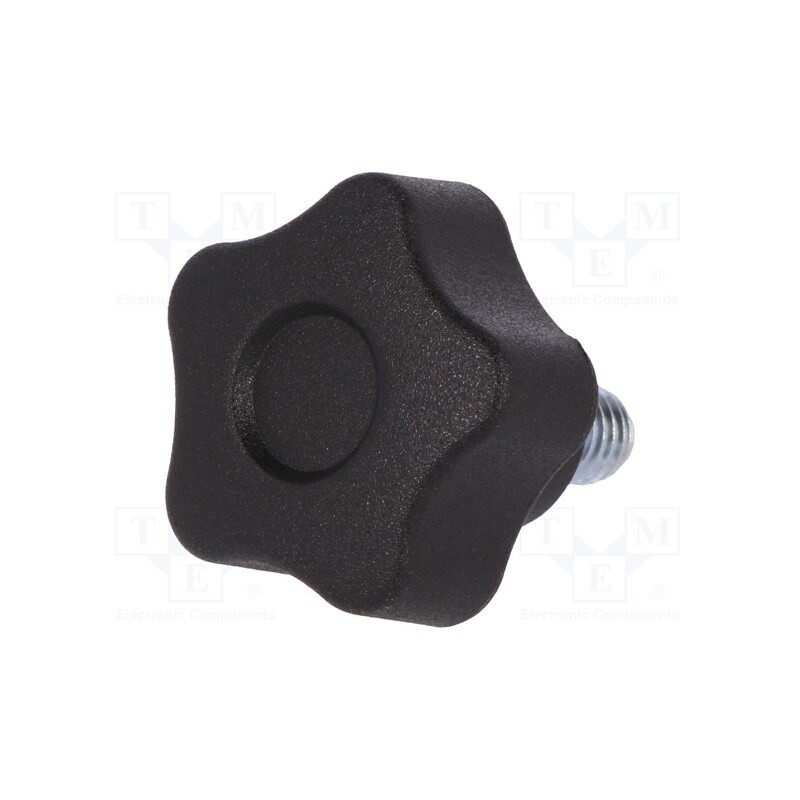 1 pcs x ELESA+GANTER - VCT.25 P-M6X10-C9 - Knob, Ø: 25mm, Ext.thread: M6, 10mm, H: 19mm, technopolymer PA