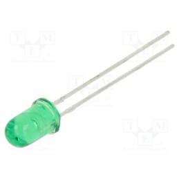 5 pcs x LUMEX - SSL-LX5093GT - LED, 5mm, green, 50mcd, 30°, Front: convex, 2.2÷2.6V, No.of term: 2