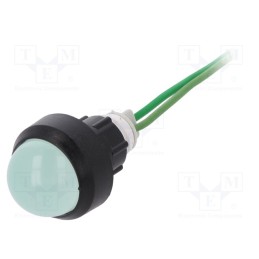 1 pcs x POLAM-ELTA - LG-D20H-230AC - Indicator: LED, prominent, green, 230VAC, Ø13mm, leads 300mm