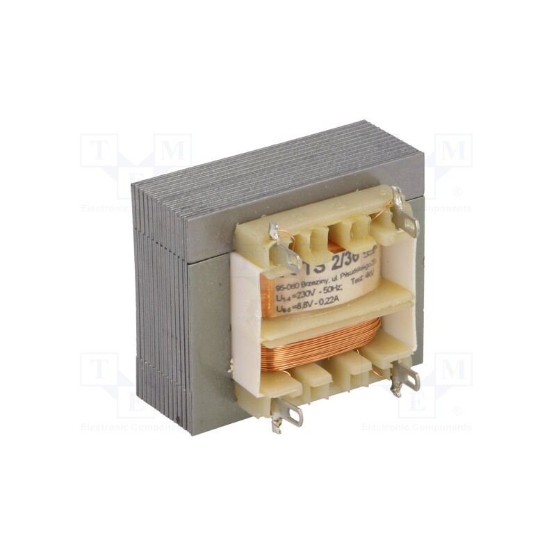 1 pcs x INDEL - TS 2/36 - Transformer: mains, 2VA, 230VAC, 8.8V, 0.22A, screw type, IP00