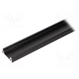 1 pcs x TOPMET - A2010021 - Profiles for LED modules, black, L: 1m, SURFACE14, aluminium