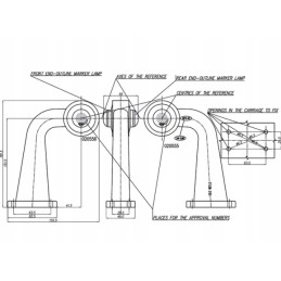 LED marker lamp left, 12 24v, transparent red