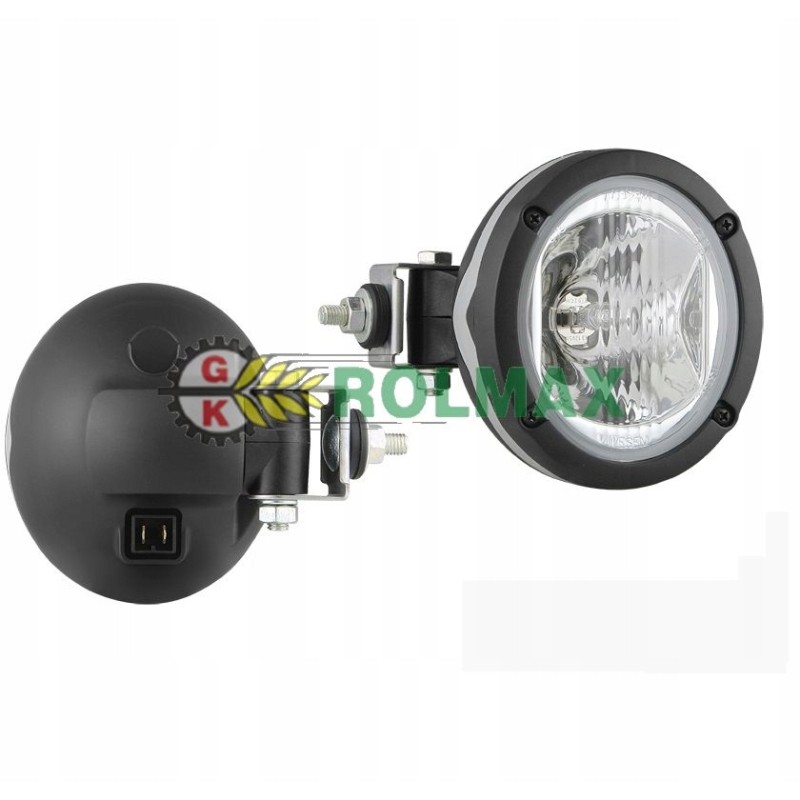 Halogen work lamp with side mounting and