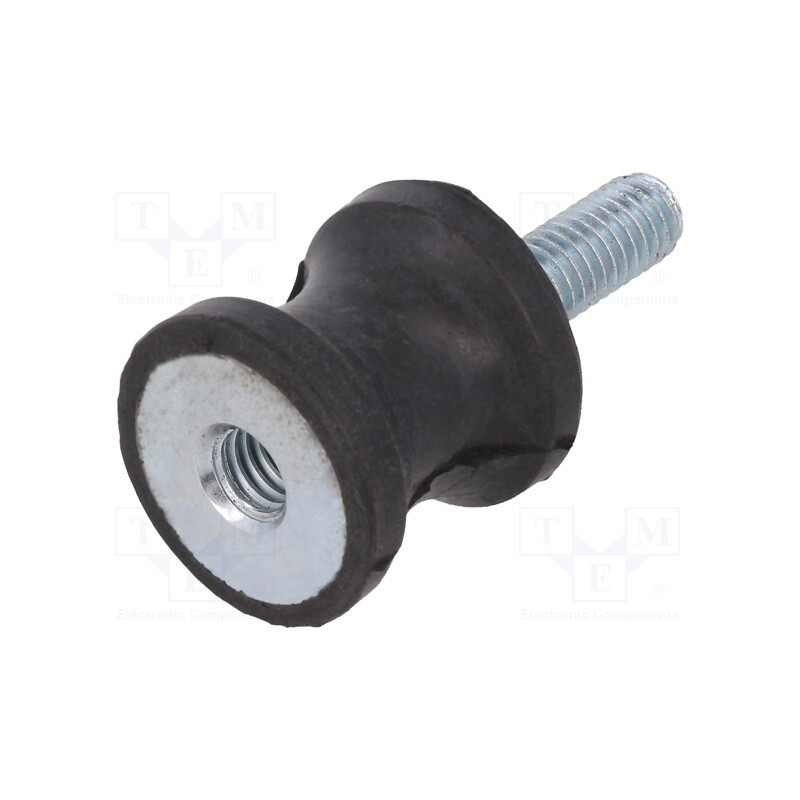 1 pcs x ELESA+GANTER - DVC.2-20-14-20-M6-18-55 - Vibration damper, M6, Ø: 20mm, rubber, L: 20mm, Thread len: 18mm