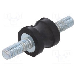 1 pcs x ELESA+GANTER - DVC.1-10-8-10-M4-10-55 - Vibration damper, M4, Ø: 10mm, rubber, L: 10mm, Thread len: 10mm