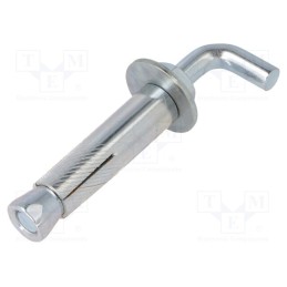 1 pcs x DROMET - PHR10100 - Hook, straight,with a anchor, steel, zinc, Thread len: 75mm