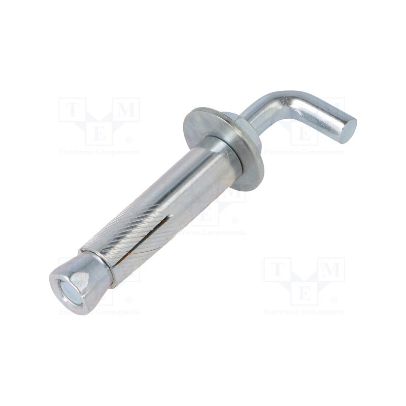 1 pcs x DROMET - PHR10100 - Hook, straight,with a anchor, steel, zinc, Thread len: 75mm