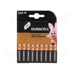 1 set x DURACELL - LR3/AAA/MN2400(K18) ECONOMY PACK - Battery: alkaline, 1.5V, AAA,R3, non-rechargeable, 18pcs.