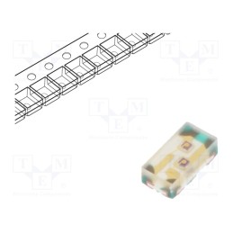 5 pcs x EVERLIGHT - 18-225/R6G6C-A01/3T - LED, SMD, 1608, red/yellow-green, 1.6x0.8x0.5mm, 120°, 20mA