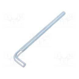 1 pcs x DROMET - HP12215 - Hook, straight, steel, zinc, Thread len: 185mm, Overall len: 215mm