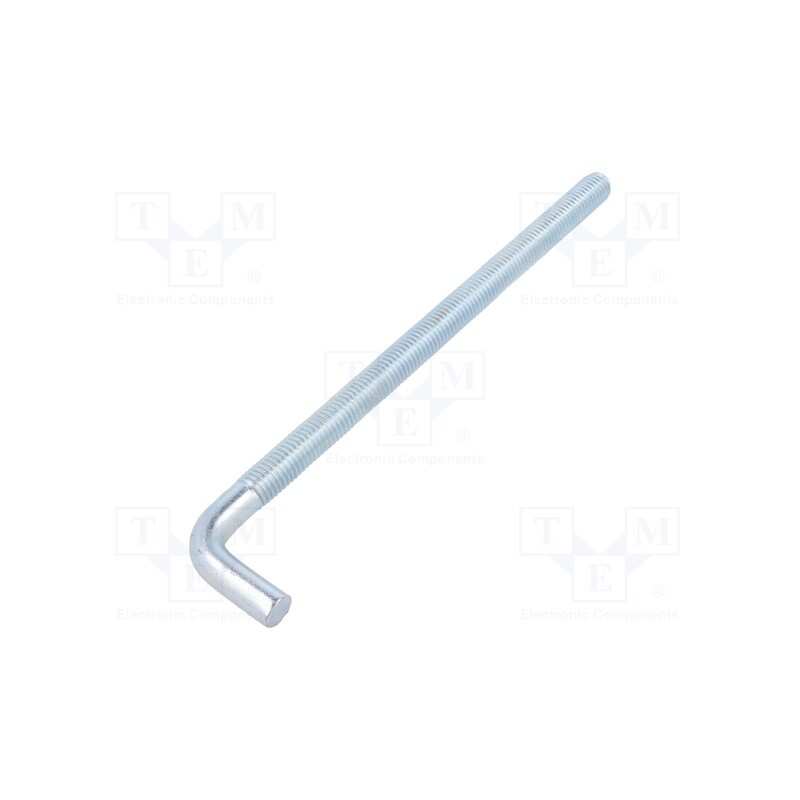 1 pcs x DROMET - HP12215 - Hook, straight, steel, zinc, Thread len: 185mm, Overall len: 215mm
