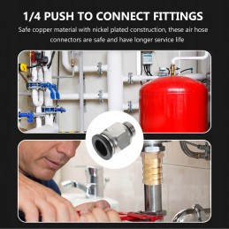 Pneumatic connection fittings push air line 5 pcs