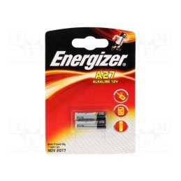1 set x ENERGIZER - 7638900393330 - Battery: alkaline, 12V, 27A,8LR50,MN27, non-rechargeable, Ø8x28mm