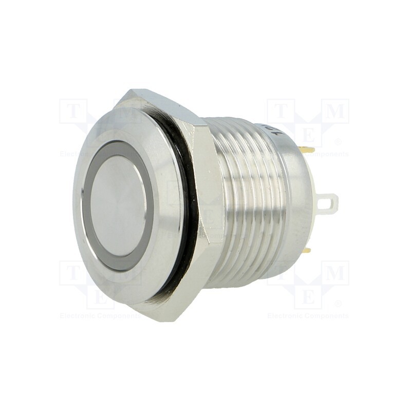 1 pcs x ONPOW - GQ16F-10E/J/G/12V/S - Switch: vandal resistant, Pos: 2, SPST-NO, 2A/36VDC, IP65, OFF-(ON)