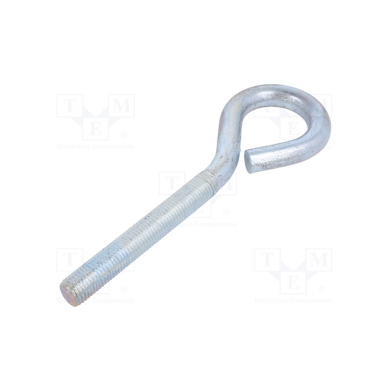 1 pcs x DROMET - HO16210 - Hook, ring, steel, zinc, Thread len: 110mm, Overall len: 210mm