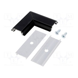 1 set x TOPMET - 76530021 -AS - Connector 90°, black, aluminium, GROOVE10