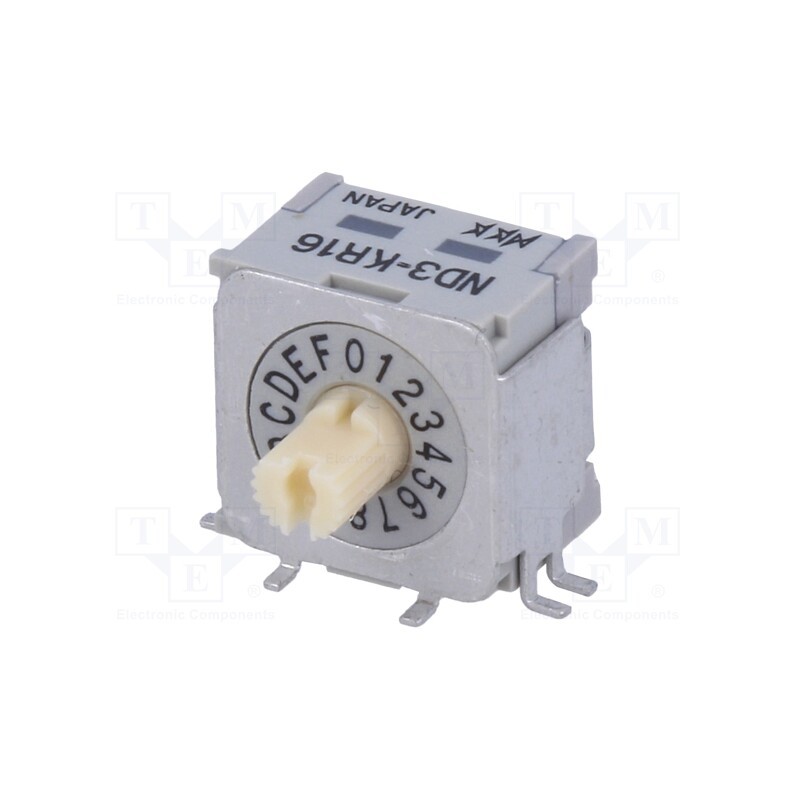 1 pcs x NKK SWITCHES - ND3KR16H - Encoding switch, HEX/BCD, Pos: 16, angular, Rcont max: 30mΩ, ND3