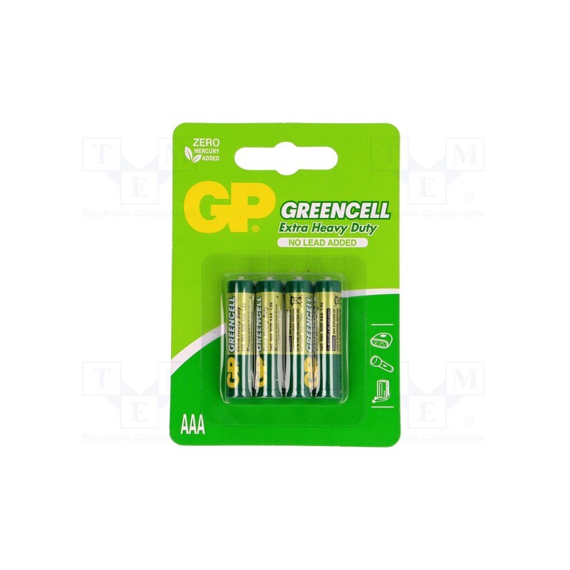 1 set x GP - 24G-S2 - Battery: zinc-carbon, 1.5V, AAA,R3, non-rechargeable, 4pcs.
