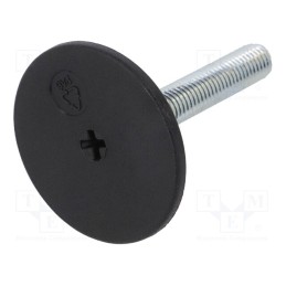 1 pcs x ELESA+GANTER - LX.50-SW19-M10X48-S - Foot, rigid,with screwdriver slot,with lever, Base dia: 50mm