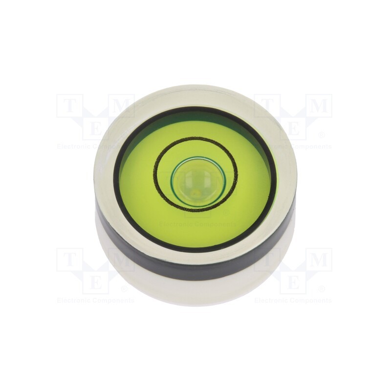 1 pcs x ELESA+GANTER - GN 2281-KT-18-G-40-2 - Spirit level, H: 9mm, Ømount.hole: 18mm, plastic, Body: white