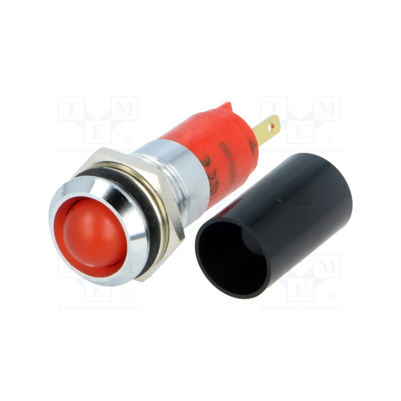 1 pcs x SIGNAL-CONSTRUCT - SWBU14027A - Indicator: LED, recessed, red, 130VAC, Ø14.2mm, IP67, metal