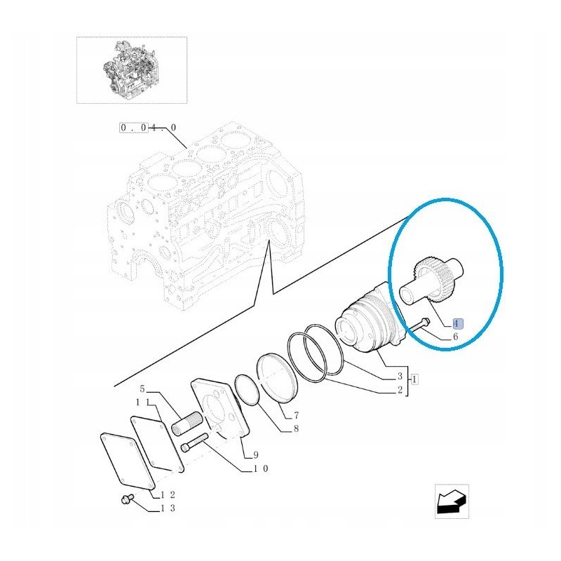 Drive shaft new holland tla 504078702