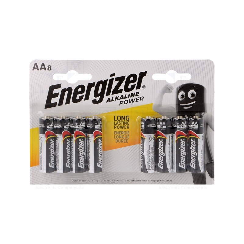 1 set x ENERGIZER - 7638900410686 - Battery: alkaline, 1.5V, AA, non-rechargeable, 8pcs, Base