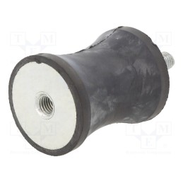 1 pcs x ELESA+GANTER - DVC.2-40-32-50-M8-23-40 - Vibration damper, M8, Ø: 40mm, rubber, L: 50mm, Thread len: 23mm