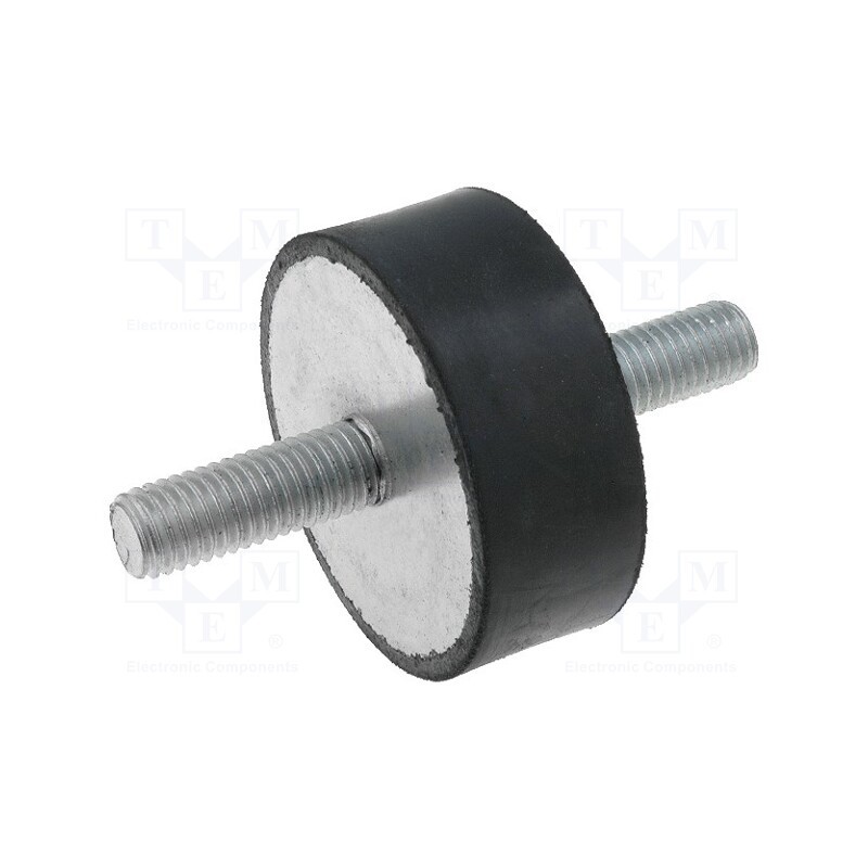 1 pcs x ELESA+GANTER - DVA.1-50-20-M10-28-55 - Vibration damper, M10, Ø: 50mm, rubber, L: 20mm, Thread len: 28mm