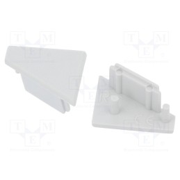 1 set x TOPMET - 83150022 -AS - Cap for LED profiles, grey, 2pcs, ABS, CORNER10