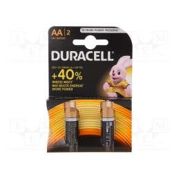 1 set x DURACELL - LR6/AA/MN1500(K2) ECONOMY PACK - Battery: alkaline, 1.5V, AA, non-rechargeable, 2pcs, BASIC