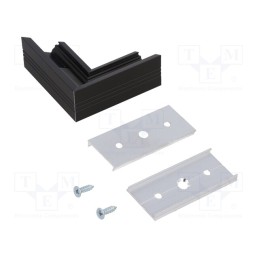 1 set x TOPMET - A4990021 - Connector 90°, black, aluminium, anodized, CORNER14