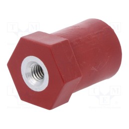 1 pcs x MOREK - MIB3006D20 - Support insulator, L: 30mm, Ø: 20mm, Uoper: 600V, UL94V-0, Body: red