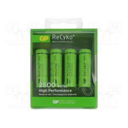 1 set x GP - 250AAHC - Re-battery: Ni-MH, AA, 1.2V, 2500mAh, ReCyko+, Ø14.5x50.5mm, 250mA
