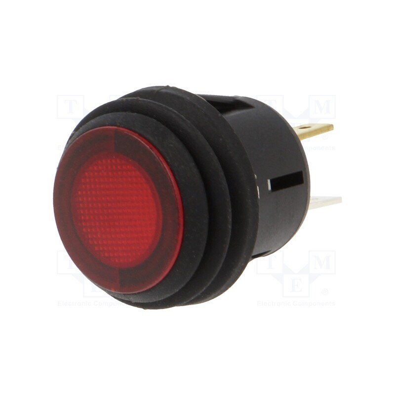 1 pcs x SWITCH COMPONENTS - PB-1A-DC-2-RIL - Switch: push-button, Pos: 2, SPST, 20A/14VDC, red, Illumin: LED, PB