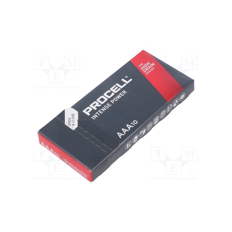 1 set x PROCELL - LR03 INDUSTRIAL INTENSE - Battery: alkaline, 1.5V, AAA, 1465mAh, non-rechargeable, 10pcs.