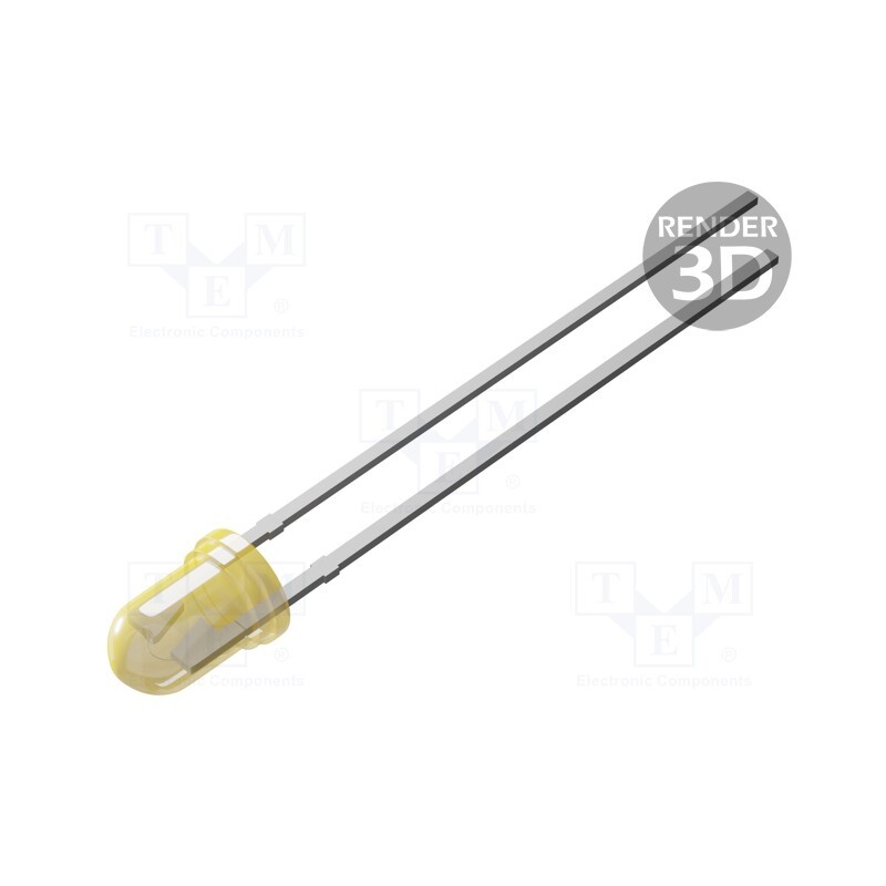 5 pcs x LITEON - LTL1CHJSTNN-002A - LED, 3.1mm, yellow, 110÷310(typ)-680mcd, 45°, Front: convex