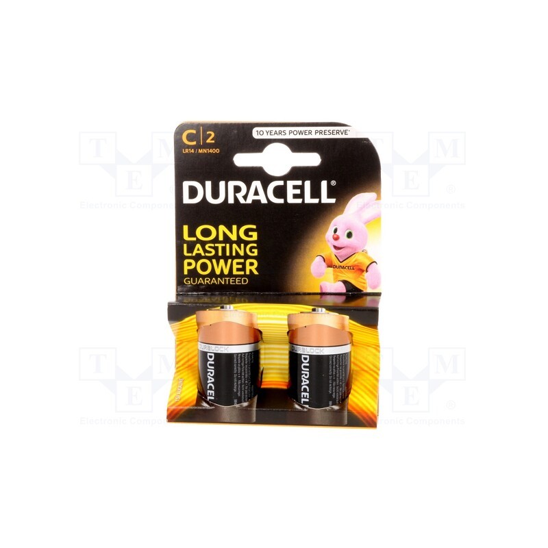 1 set x DURACELL - LR14-MN1400-C K2 - Battery: alkaline, 1.5V, C, non-rechargeable, 2pcs, BASIC